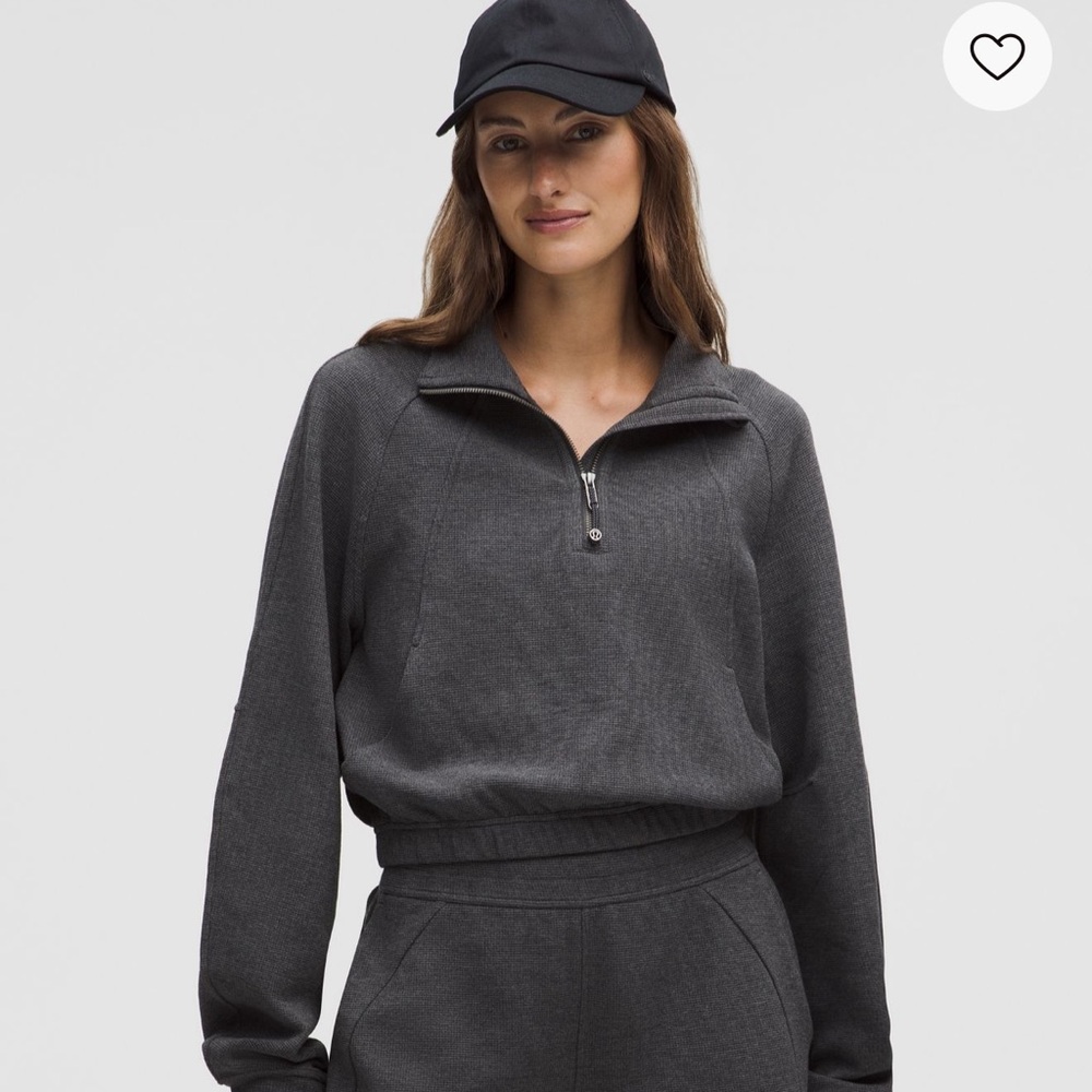 Lululemon Scuba Cropped Funnel Neck Half Zip-Waffle